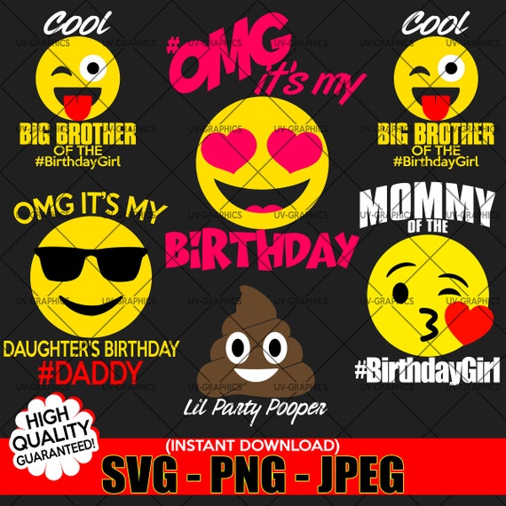 Download Emoji Birthday Theme Svg Emoji Svg Tshirt Design Instant Etsy