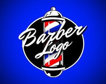 Barber Logo Template (edit with Canva) - Barber Shop Logo Design - Customizable