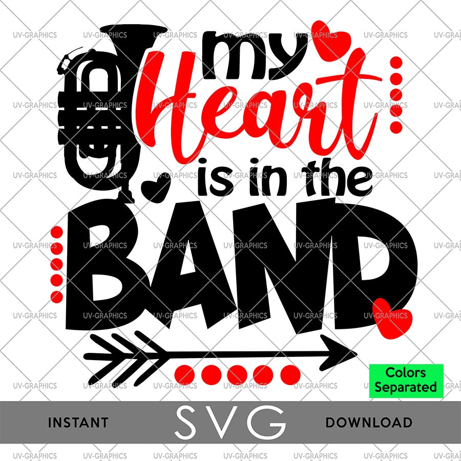 SVG File, Tuba Heartbeat, Love, Low Brass Humor, Marching Band