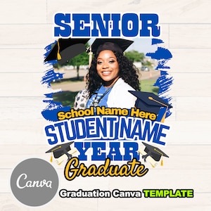 Graduation Senior Design Template  Canva PRO Template  DIY, add picture PNG Graduation Senior Shirt