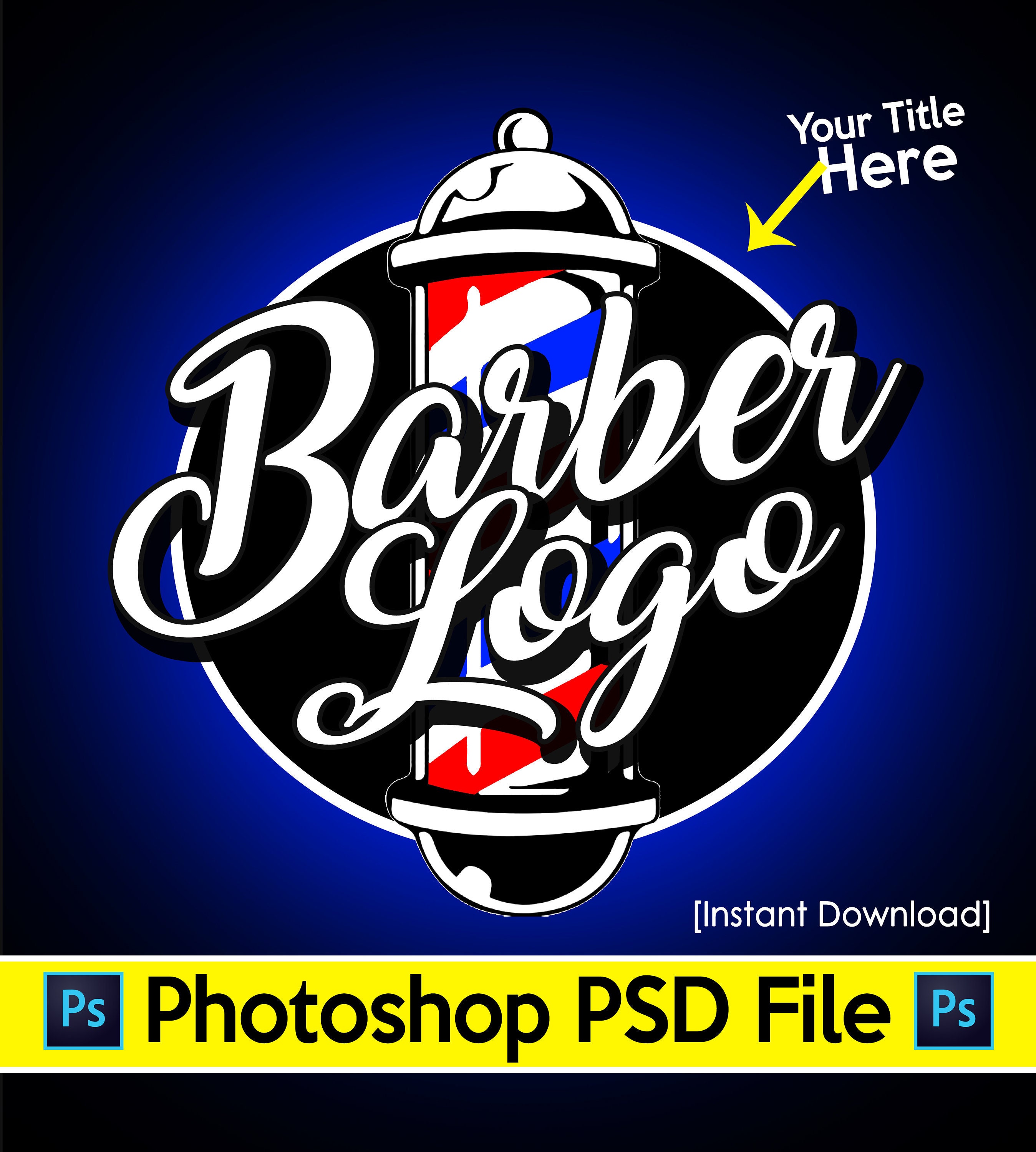 Barber Shop Logo Psd