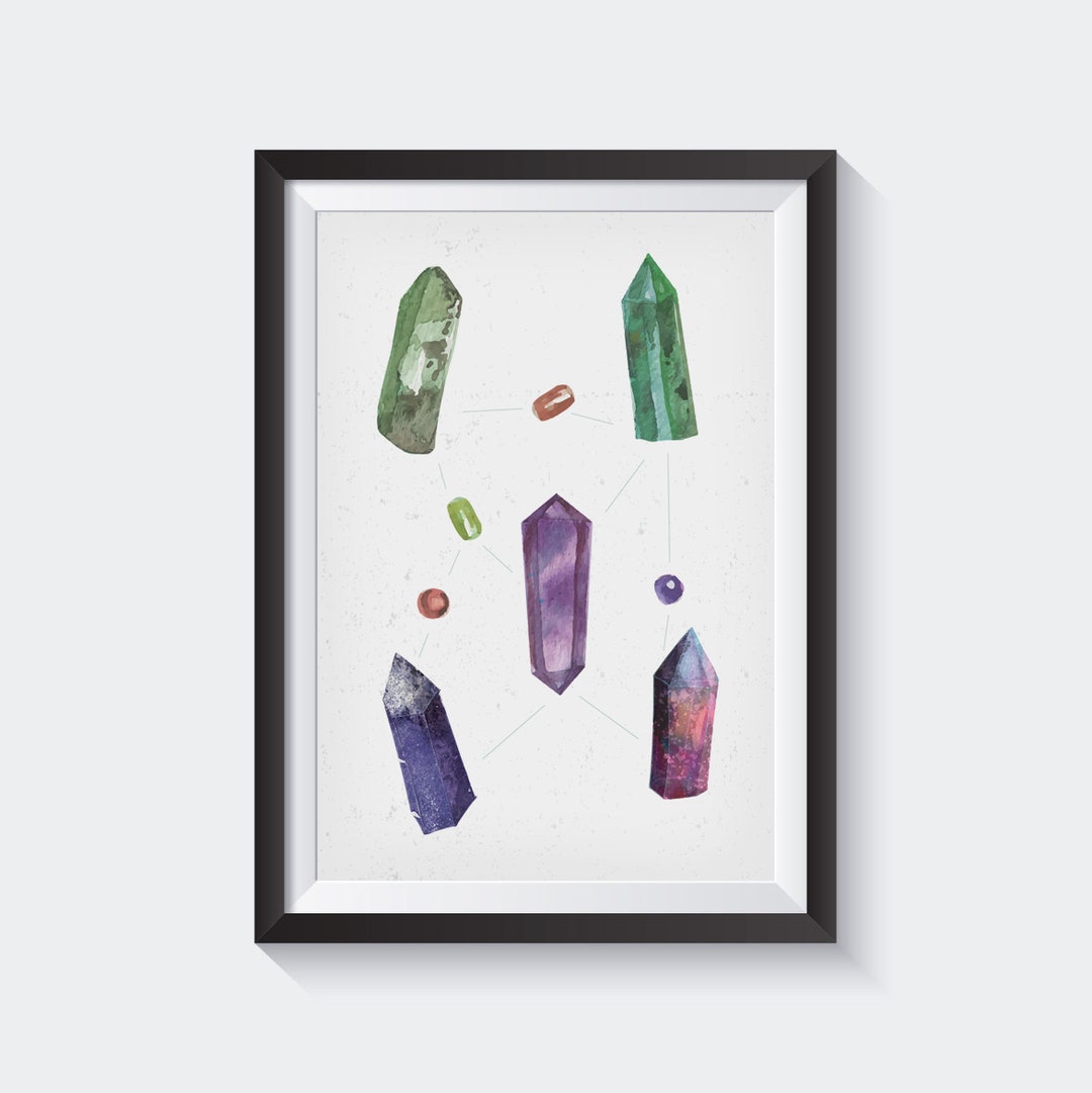 Crystal Wall Art Printable Gem Print Geometric Wall Art Etsy