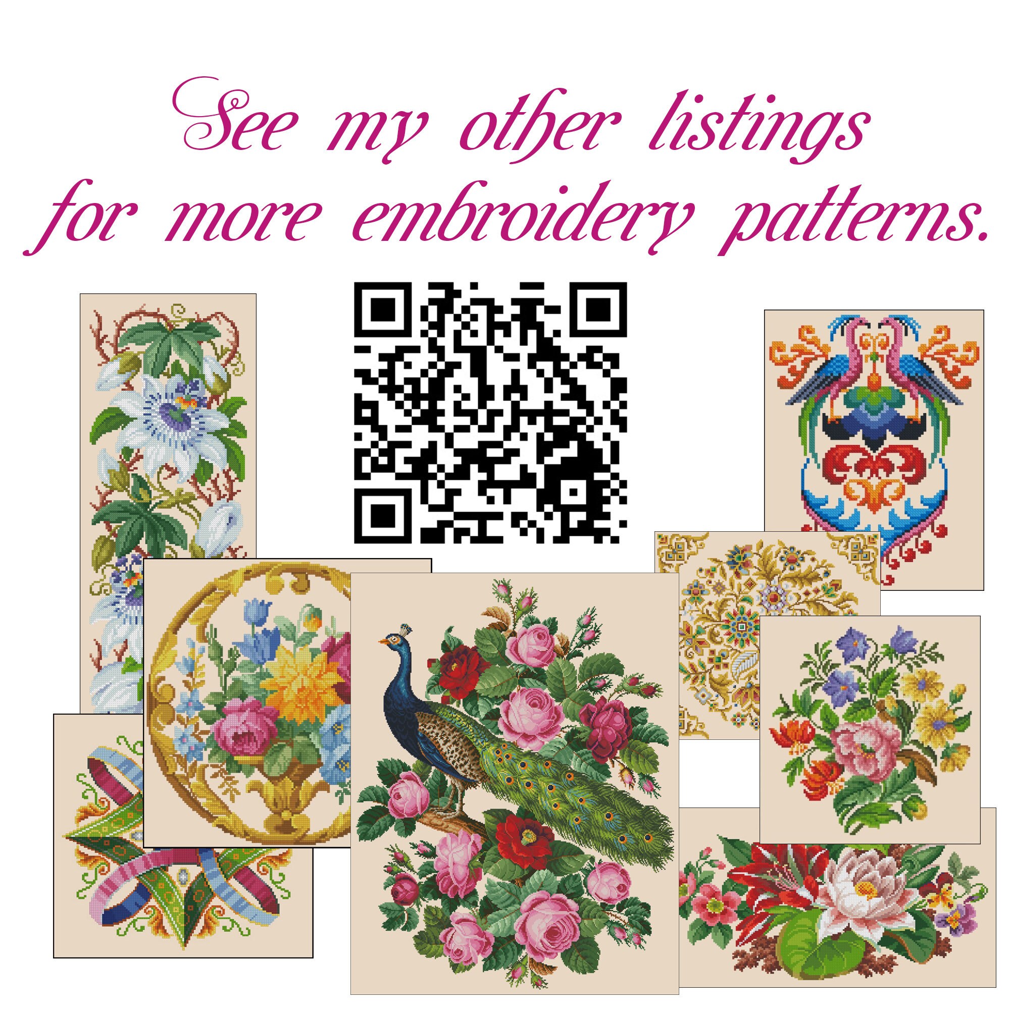 Irises Cross Stitch Pattern Floral Berlin Woolwork Digital Format PDF ...