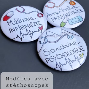 BADGE infirmière, médecin, aide-soignante, médicaux 58 mm de diamètre image 2