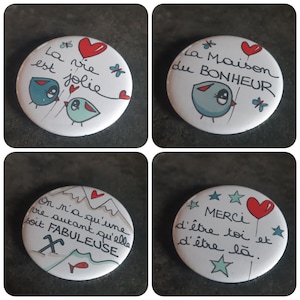 Pretty phrases - Mirror badge, bottle opener, magnet or pin