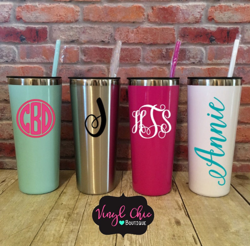 Stainless Steel Tumblers Monogrammed Tumbler Monogrammed Etsy