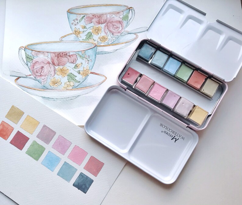 Handmade Watercolor Paint vintage pastel watercolor pallet Etsy