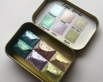 Light Sparks . Six Full Pans New Colours containing Gold or Silver Sparks