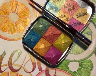 Handmade Watercolour Paint , Calligraphy,Art Journaling, Adult Colouring,Watercolor,Iridescent watercolour.Shimmery Paint Sparkley Paint
