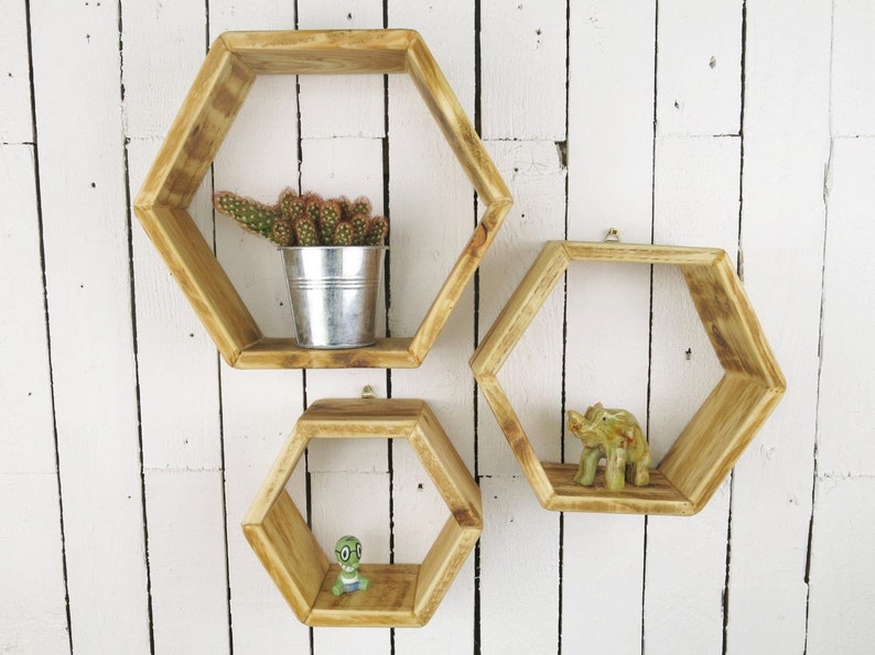 Hexagon Shelves Shelves Bathroom Shelves Wall Etsy