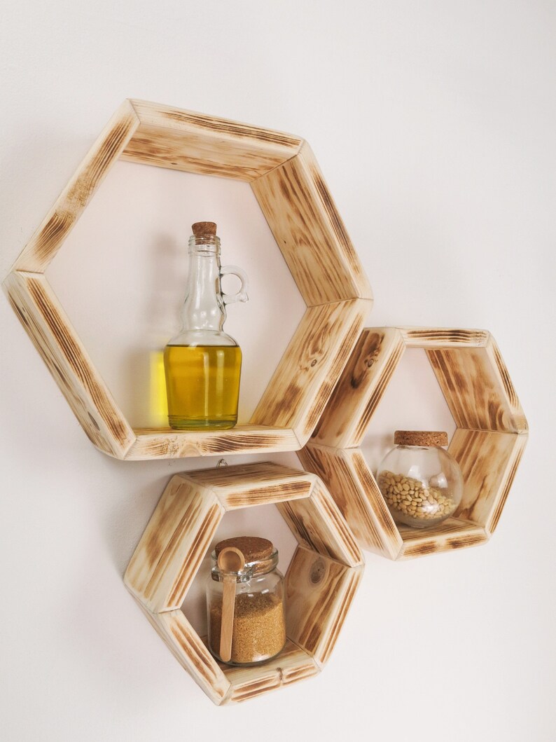 Hexagon Shelves Set of 3 Made From Responsibly Sourced and Etsy UK