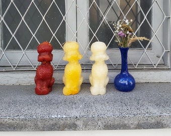 Vintage Handgemachte Pudel Kerze