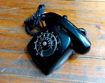 Vintage Black Ericsson Rotary Phone