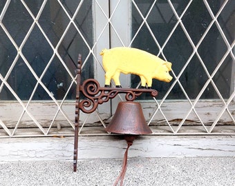 Vintage Gusseisen Schweinchen Glocke
