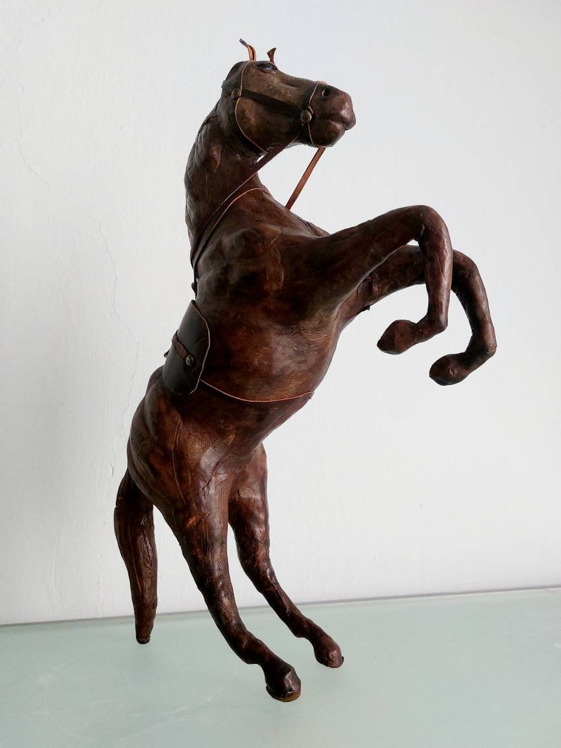 Vintage Leather Horse Sculpture Etsy