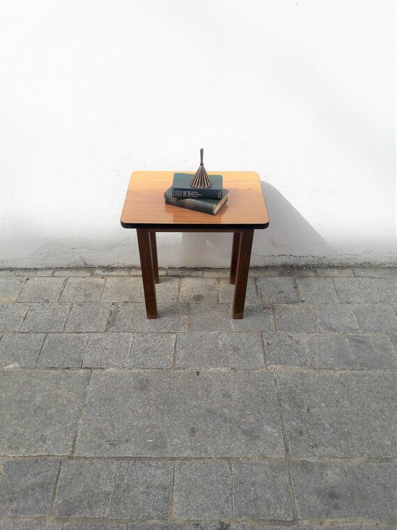Rare Mid Century Formica Top Solid Wood Side Table Image 0