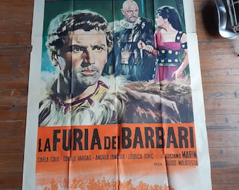 Authentic Vintage "La Furia Dei Barbari" Movie Poster