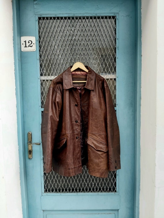 Vintage Leather Timberland Jacket
