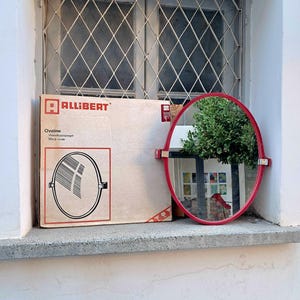 Vintage Red Allibert Bathroom/Make Up Mirror