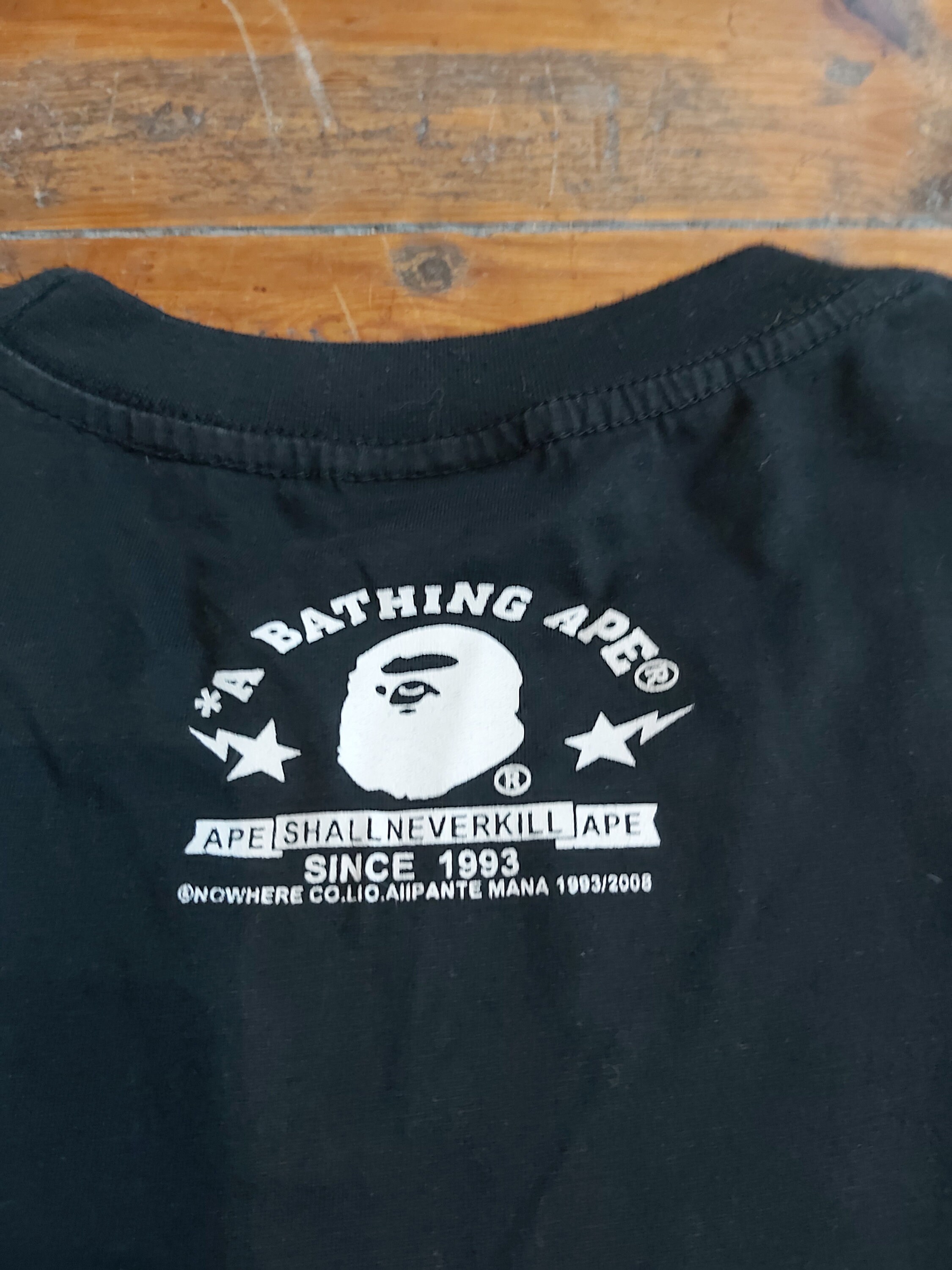 Vintage Baby Milo BAPE T-shirt - Black Bathing Ape Tee, Made in