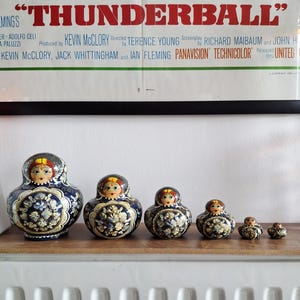 Vintage Hand-Painted Russian Nesting Doll Matryoshka Babushka