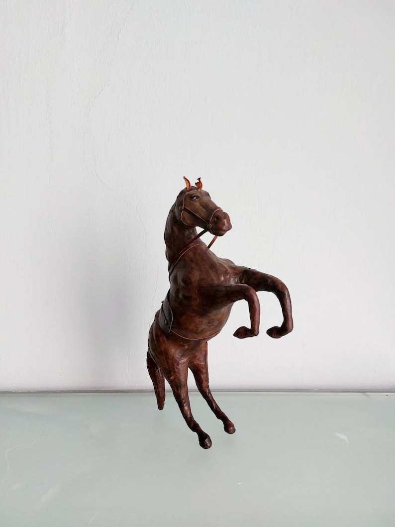 Vintage Leather Horse Sculpture Etsy