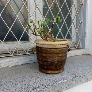 Vintage Handmade Copper Flower Pot