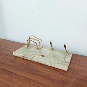Mid-century Marble Top Pen Holder