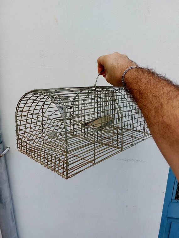 Piège/cage à rats fait main vintage, déco rustique -  France