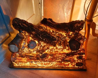 Vintage Electric Light Up Fireplace Logs