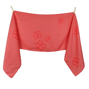 Vintage 90s Silk Chic Avant-Garde Red Polka Dot Patterned Long Wide Shawl Neck Tie Wrap Scarf