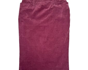 Vintage 2000s DOLCE & GABBANA Purple Velvet Pencil Midi Skirt | Size S