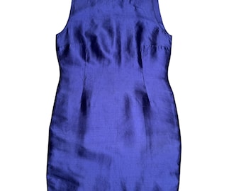 Vintage 2000s MOSCHINO Bright Purple Above-the-Knee Sleeveless Dress | Size M