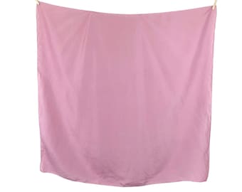 Vintage 2000s Y2K Silk Minimalist Dusty Rose Pink Solid Basic Large Square Bandana Neck Tie Scarf