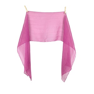 Vintage 2000s Y2K Chic Bohemian Pink Solid Basic Chiffon Sheer Long Wide Neck Tie Scarf