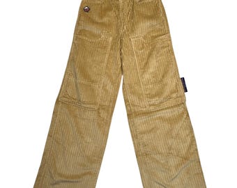 Vintage 2000s KILLAH by Miss Sixty Tan High Rise Wide Leg Baggy Corduroy Cargo Pants | Size S-M