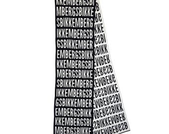 Vintage 2000s BIKKEMBERGS Black & White Logo Winter Scarf