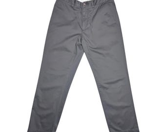 Vintage 2000s Men's POLO RALPH LAUREN Grey Cotton Chino Trousers | 34 Inch Waist