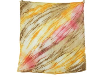 Vintage 80s Silk Tie Dye Bandana Scarf