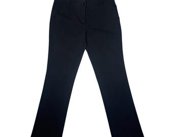 Vintage PRADA Wool Blend Dress Pants | Dark Grey Mid-Rise Button Fly Trousers