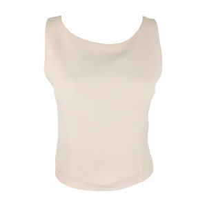 Vintage 2000s Y2K Moschino Cheap and Chic Minimalist Preppy Pastel Pink Solid Basic Sleeveless Tank Blouse | Size M