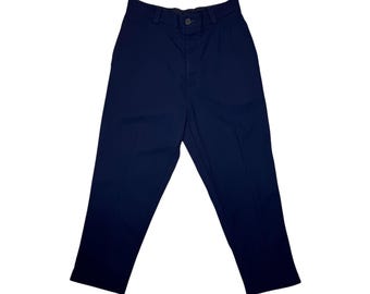 Vintage 2000s MARNI Navy Blue Wool Tailored Cut Trousers | Men's Size M