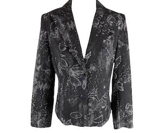 Blazer floral estilo Y2K / Chaqueta bohemia con cuello, talla S-M