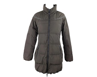 Vintage 2000s Y2K Moncler Down Feather Dark Brown Long Winter Puffer Jacket | Size S-M
