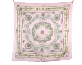 Pañuelo cuadrado estilo bandana rosa de estilo Regencia vanguardista de los años 80