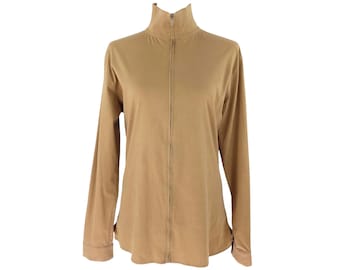 Vintage Miu Miu-shirt met rits | Bruin katoenen jack uit de jaren 90, maat L