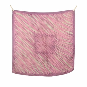 Vintage 60s Mod Silk Pink & Cream Abstract Lines Square Bandana Neck Tie Scarf