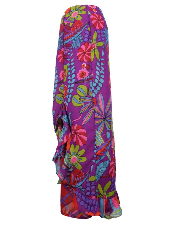 Vintage 2000s Y2K Bright Funky Psychedelic Floral… - image 3