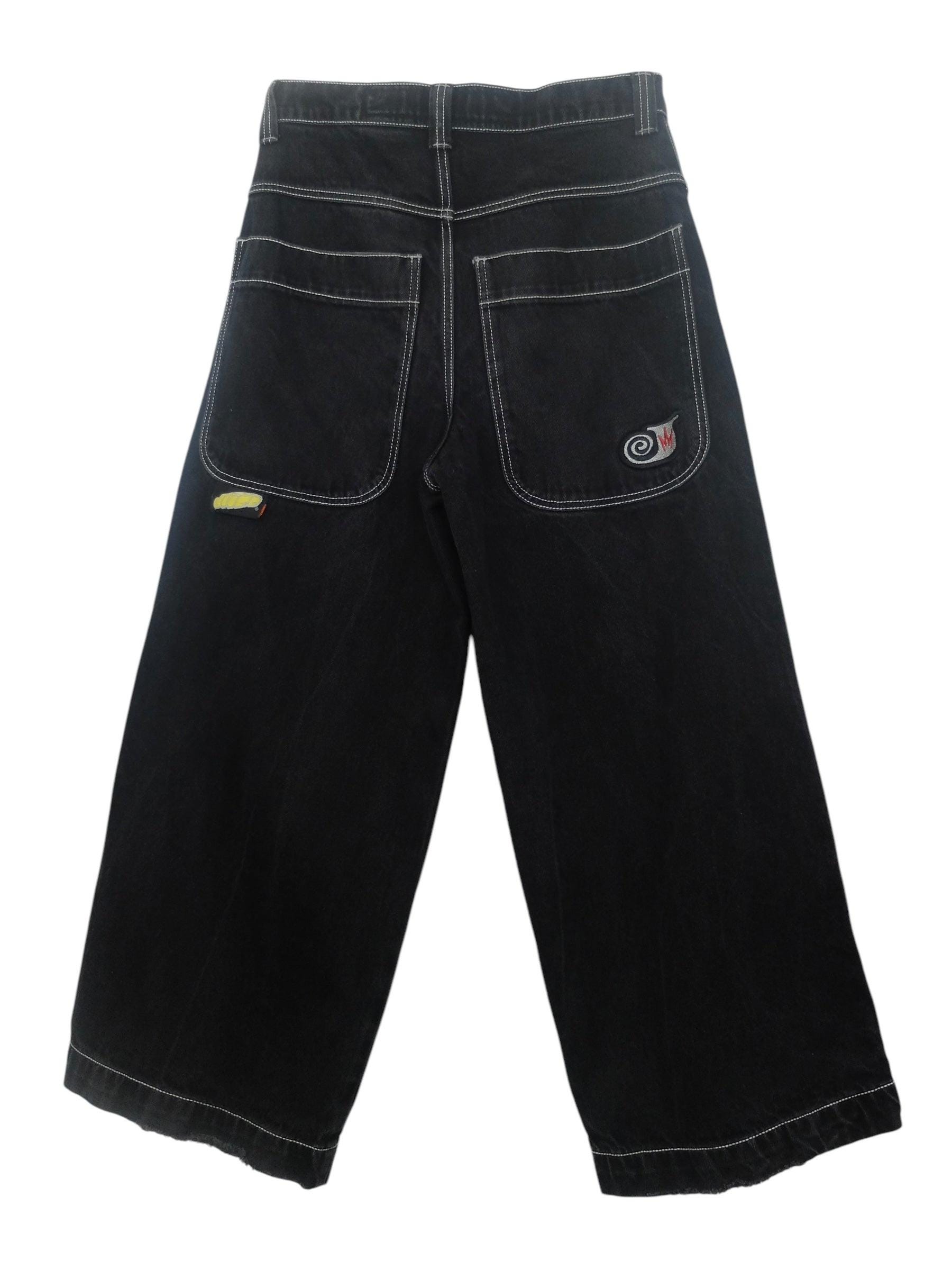 JNCO Utility Streetwear Black Oversized Baggy Wide Leg Jeans | 33
