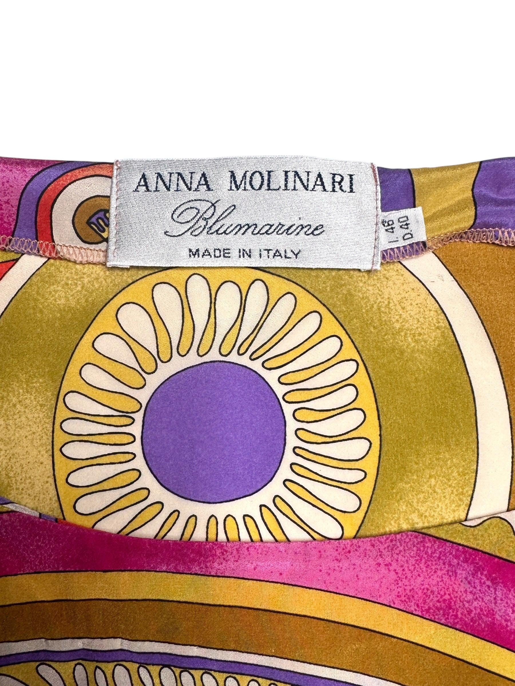 Vintage Anna Molinari Blumarine Silk Butterfly Sleeve Blouse